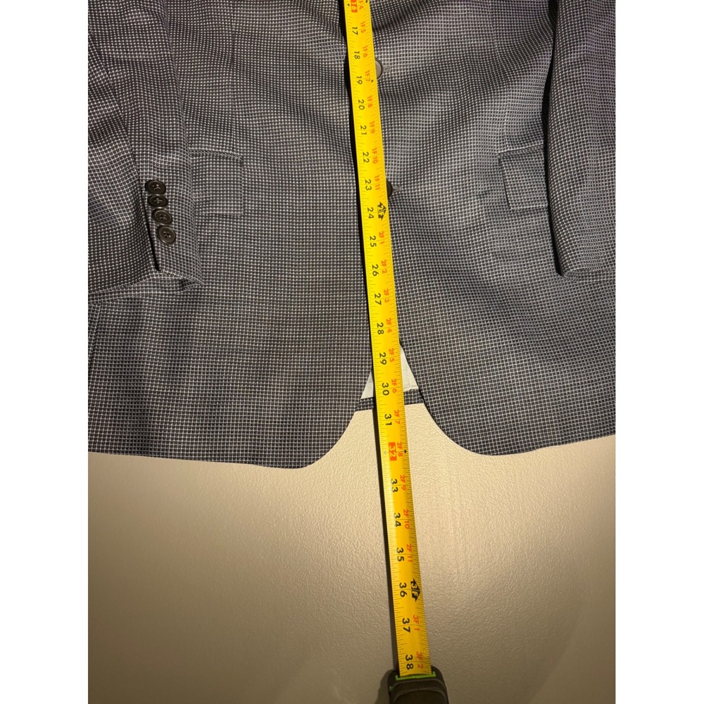 Hugo Boss Scorsese US Mens 40R Blazer Wool Silk Saks Fifth Avenue Blue Grey - Picture 5 of 15